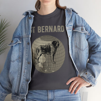 St Bernard T-Shirt, Old-World Map Tee Atlas Wanderlust
