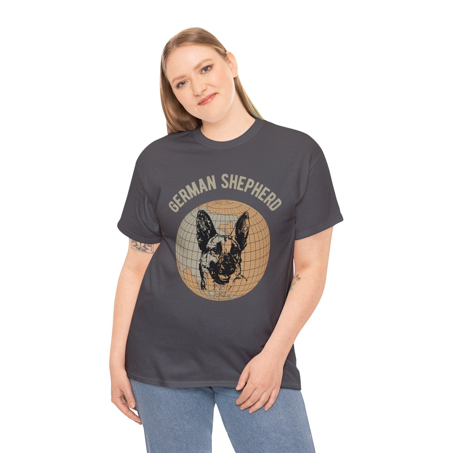 German Shepherd T-Shirt, Old- World Map Tee Atlas Wanderlust