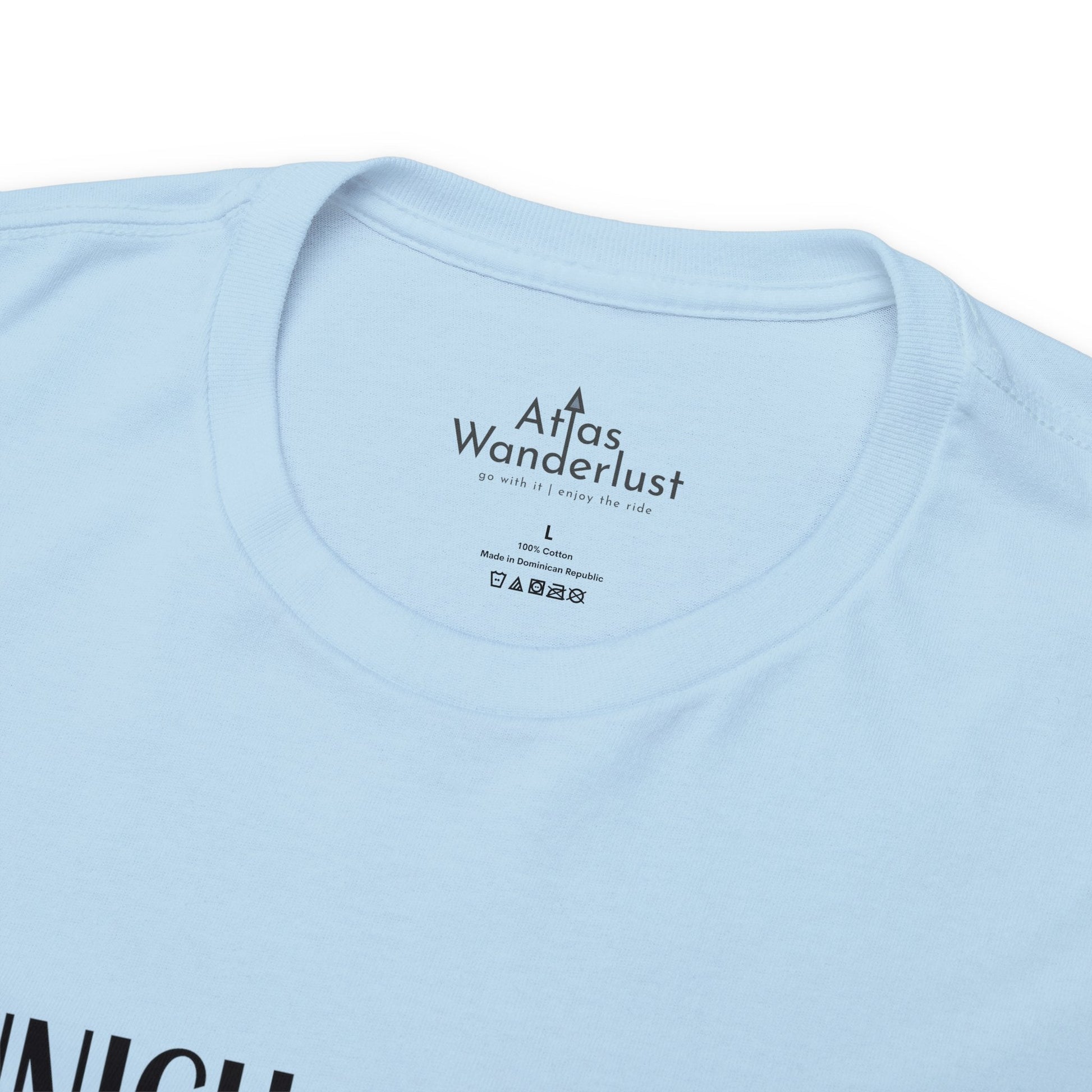 Munich Germany Coordinates T-Shirt, Modern Travel Tee Atlas Wanderlust