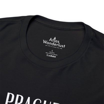 Prague Czech Republic Coordinates T-Shirt, Praha Tee Atlas Wanderlust