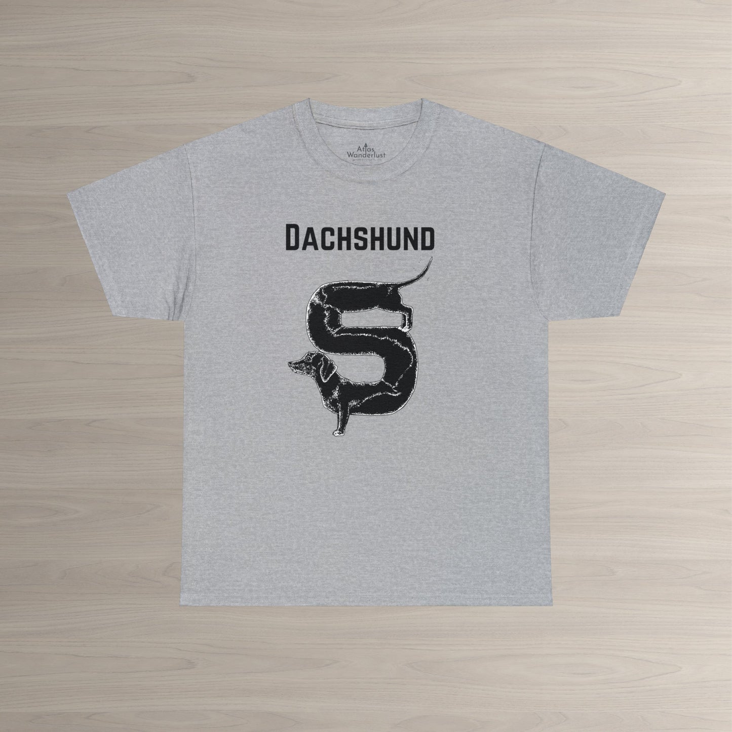 Dachshund T-Shirt, Long Body Wiener Dog Tee Atlas Wanderlust