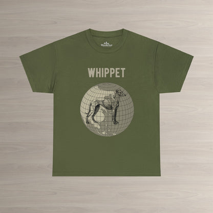 Whippet T-Shirt, World Map Tee Atlas Wanderlust