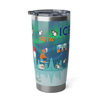 Iceland Tumbler – Northern Lights, Puffins, Horses & Nordic Icons Atlas Wanderlust