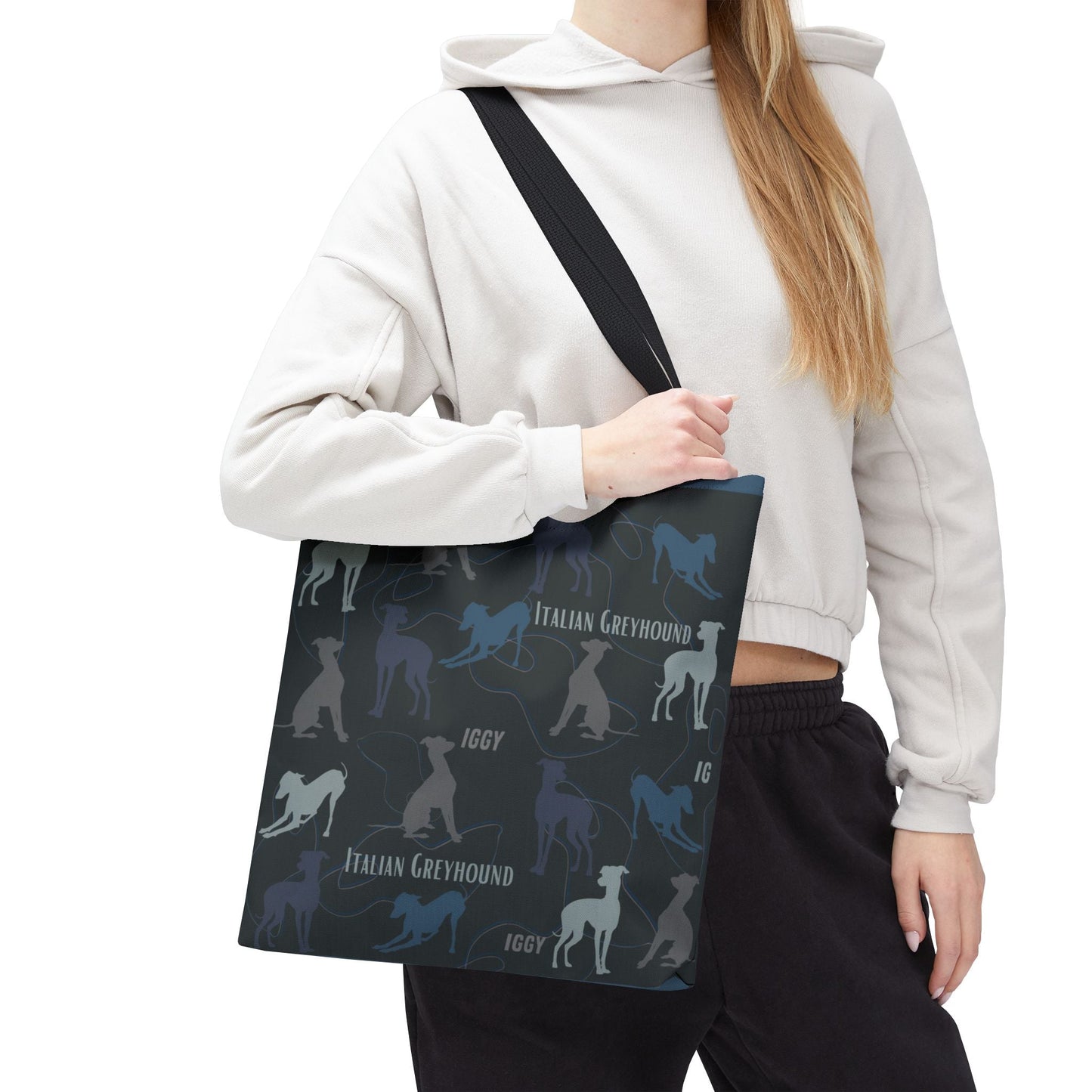 Italian Greyhound Iggy Tote Bag  Modern Design Original 3 Sizes Atlas Wanderlust