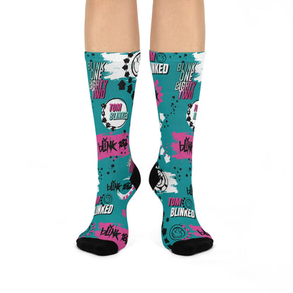 Blink 182 Socks Tom Is Back! Unisex Adult Stretchy Mid Calf Atlas Wanderlust