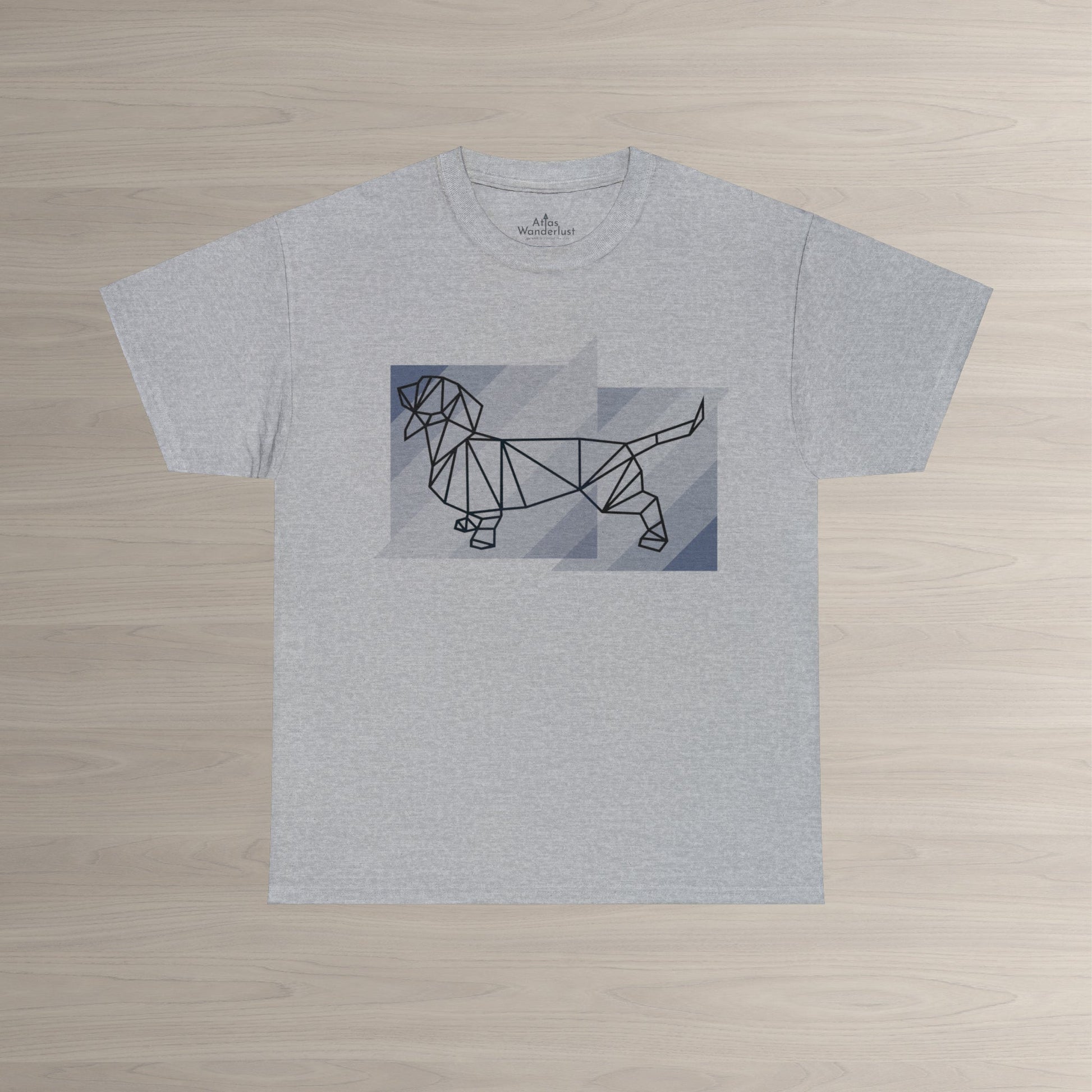 Dachshund T-Shirt, Origami Wiener Dog Tee Atlas Wanderlust
