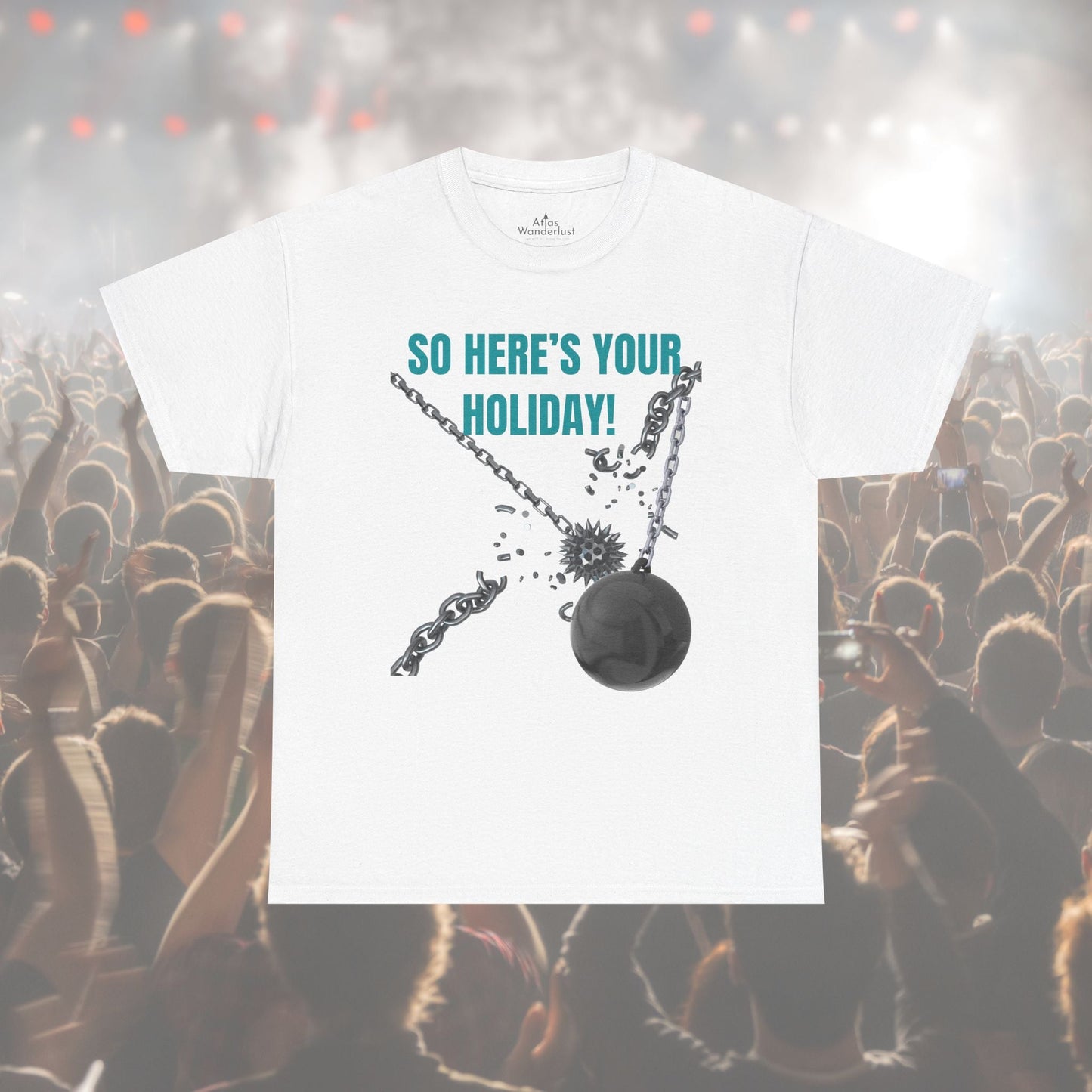Blink 182 T-Shirt So Here’s Your Holiday T-Shirt, Song Tee Atlas Wanderlust