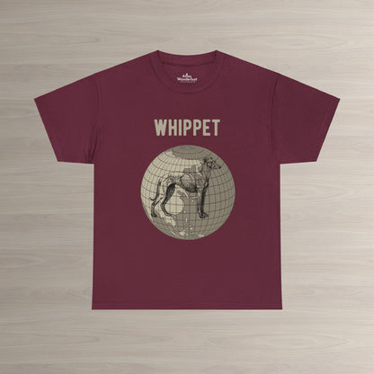 Whippet T-Shirt, World Map Tee Atlas Wanderlust