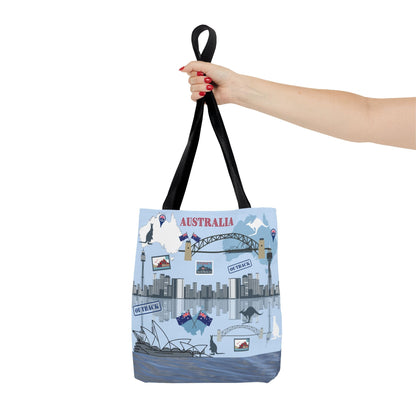Australia Landmarks Tote Bag Sydney Opera House Kangaroos 3 Sizes Atlas Wanderlust