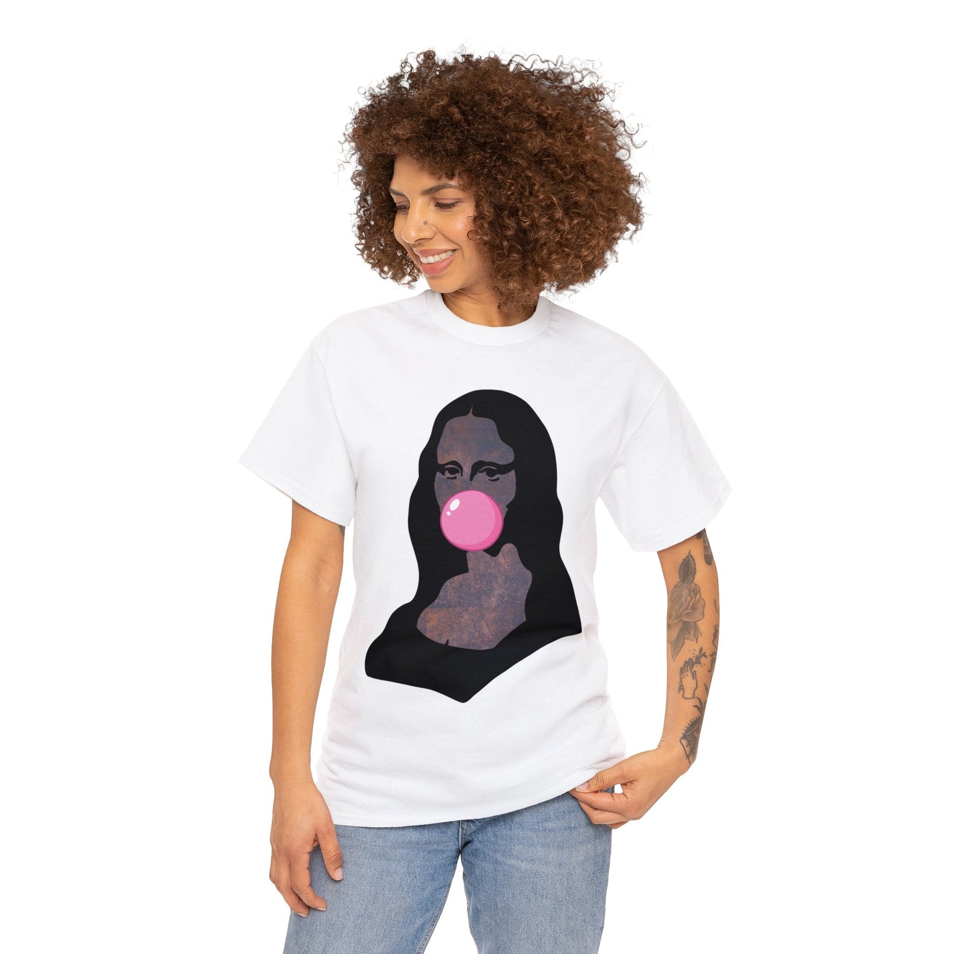 Mona Lisa Bubblegum T-Shirt Italy Humor Tee Atlas Wanderlust