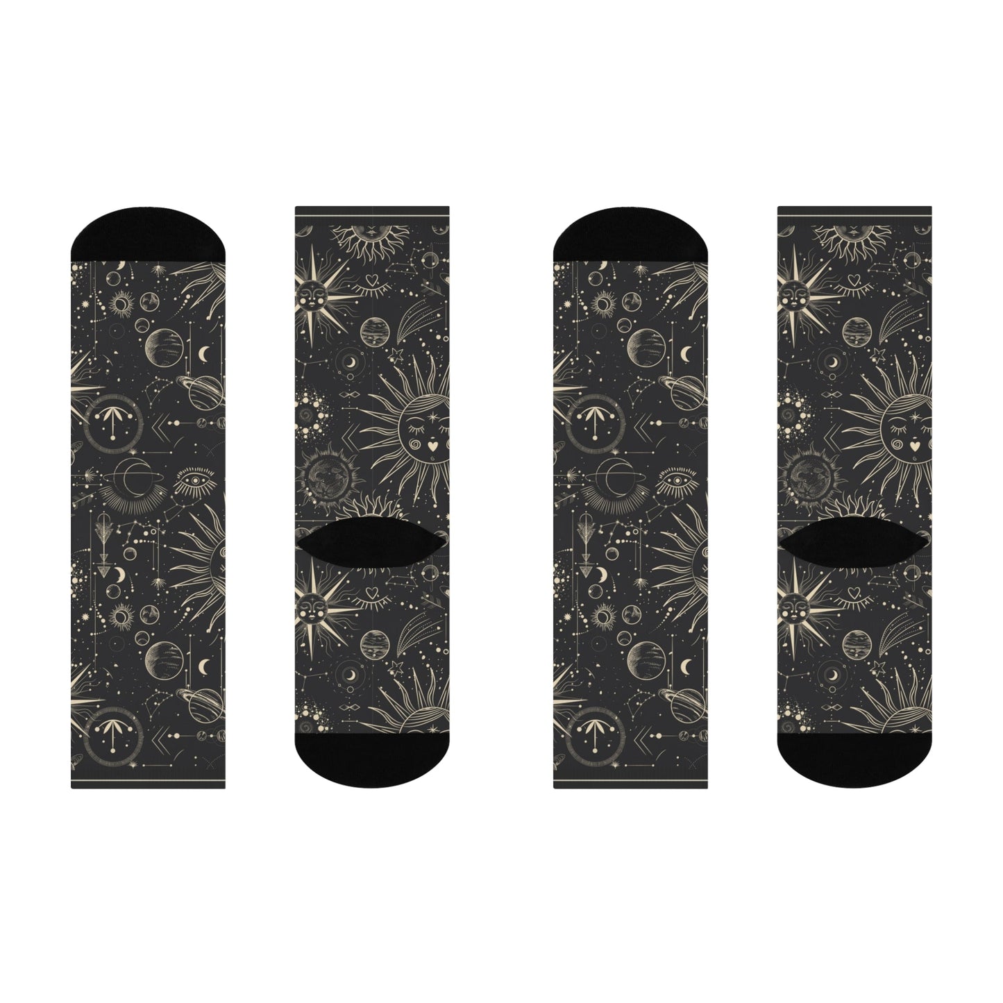 Celestial Socks Astrology Unisex Adult Stretchy Mid Calf Original Atlas Wanderlust