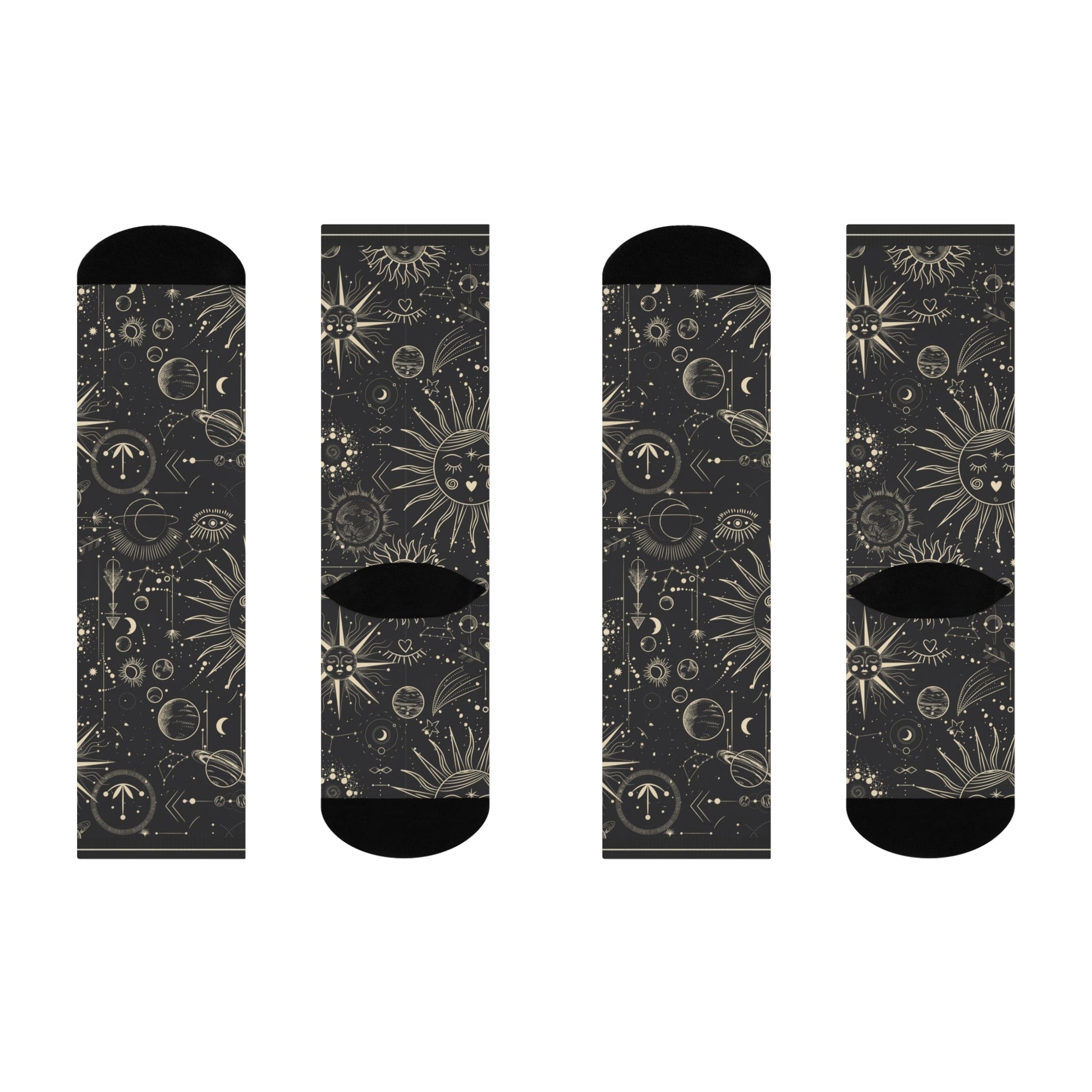 Celestial Socks Astrology Unisex Adult Stretchy Mid Calf Original Atlas Wanderlust