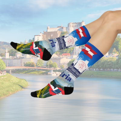Austria Socks – Österreich Travel Crew Socks Inspired by Culture & Landscape Atlas Wanderlust