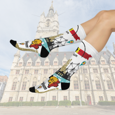 Belgium Socks – Bruxelles Travel Crew Socks Inspired by Culture & Design Atlas Wanderlust