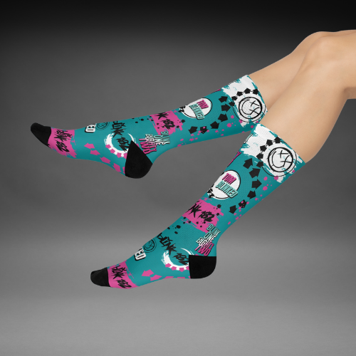 Blink 182 Socks Tom Is Back! Unisex Adult Stretchy Mid Calf Atlas Wanderlust
