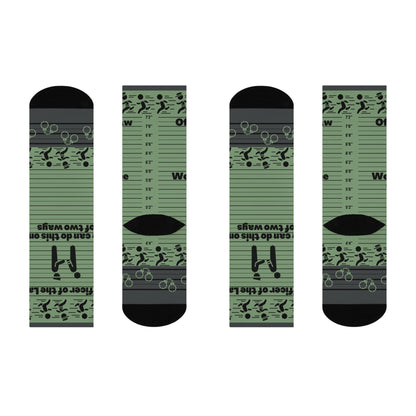 Jailbird Police Socks, Unisex One Size Mid-Calf Crew Atlas Wanderlust
