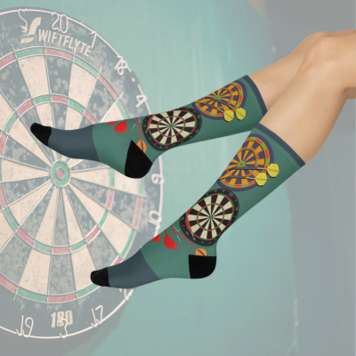 Dart Board Socks Unisex Adult Stretchy Mid Calf Original Atlas Wanderlust