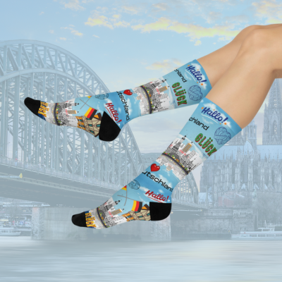 Germany Socks – Deutschland Travel Crew Socks Inspired by Culture & Design Atlas Wanderlust