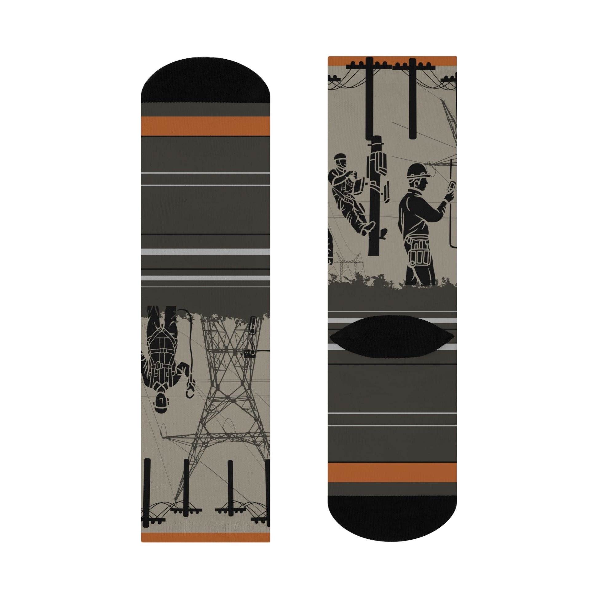 Electrician Socks Power Lines Unisex Adult Stretchy Mid Calf Original Atlas Wanderlust