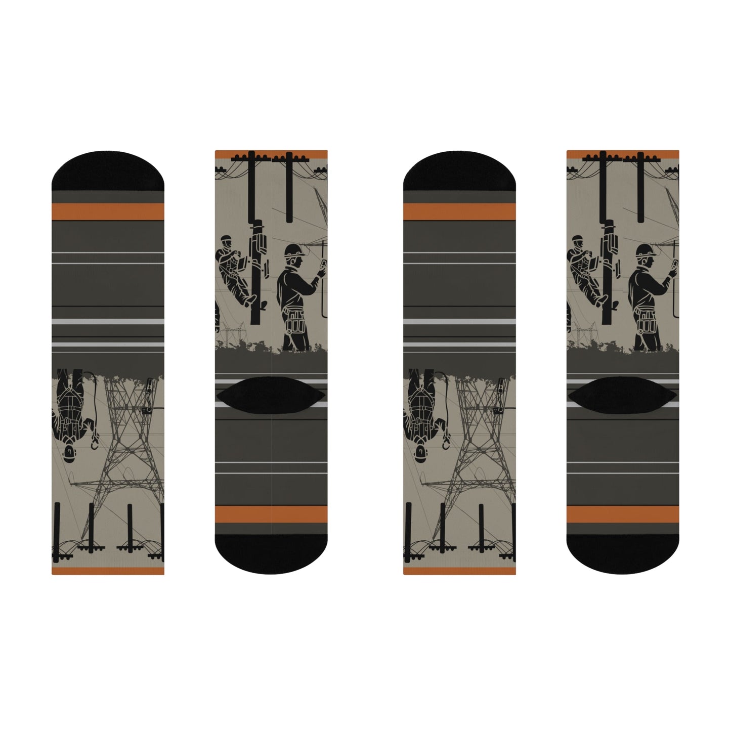 Electrician Socks Power Lines Unisex Adult Stretchy Mid Calf Original Atlas Wanderlust