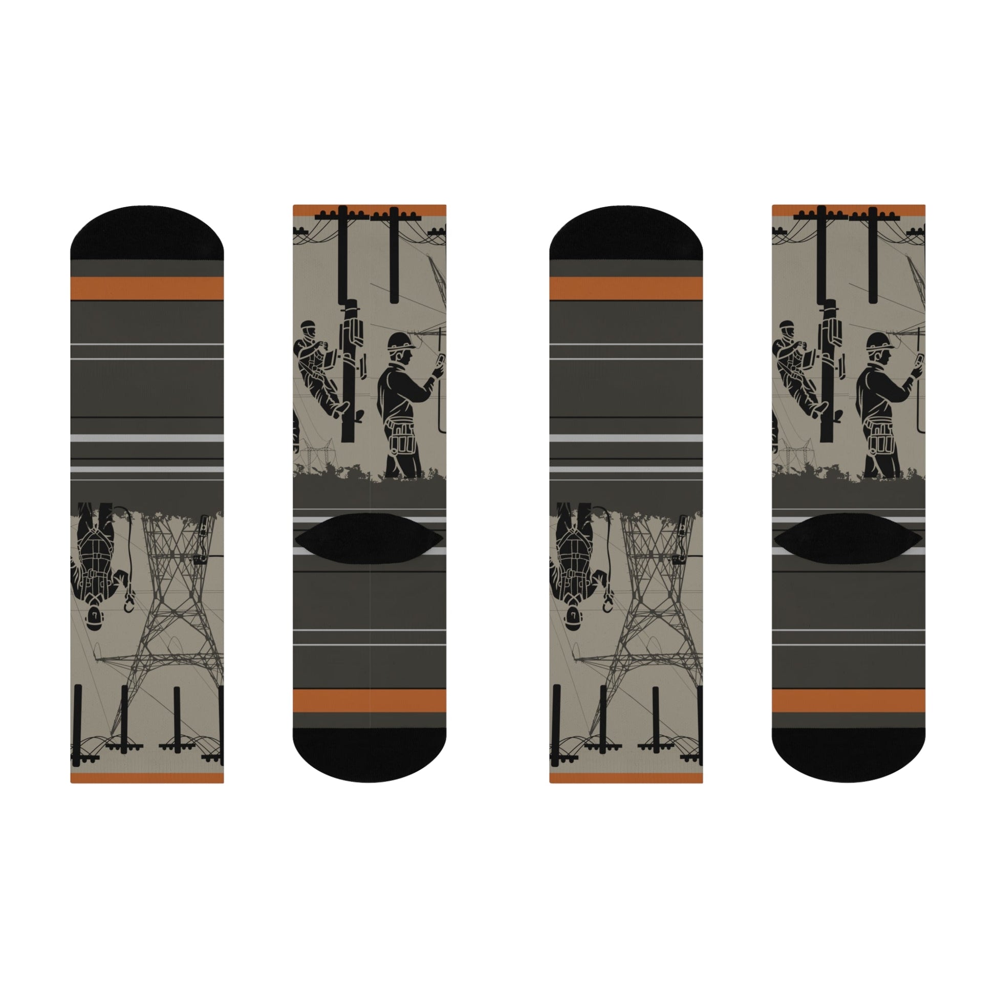 Electrician Socks Power Lines Unisex Adult Stretchy Mid Calf Original Atlas Wanderlust