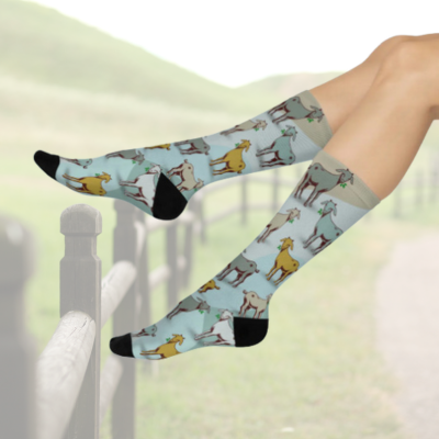 Goat Socks Boho Unisex Adult Stretchy Mid Calf Original Atlas Wanderlust
