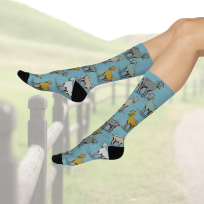 Goat Socks Retro Unisex Adult Stretchy Mid Calf Original Atlas Wanderlust
