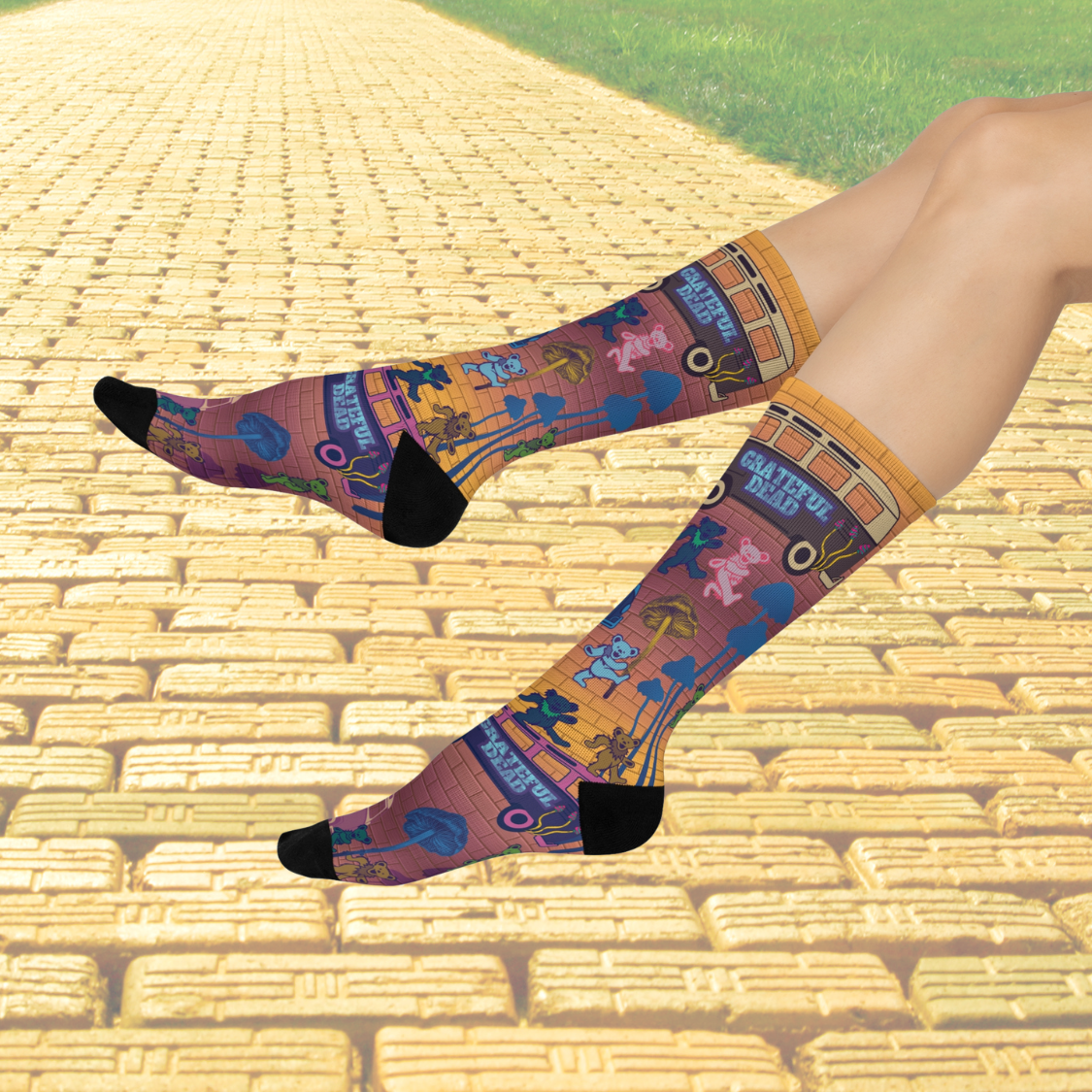 Grateful Dead Socks Dancing Bears Psychedelic Brick Trip Unisex Atlas Wanderlust