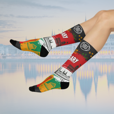 Hungary socks country colors Budapest skyline