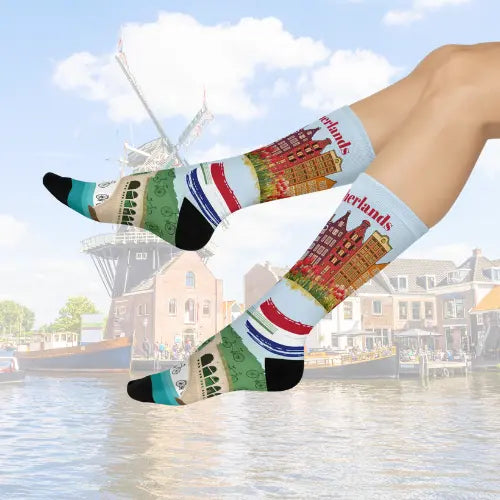Netherlands Socks – Holland Travel Crew Socks Inspired by Culture & Design Atlas Wanderlust
