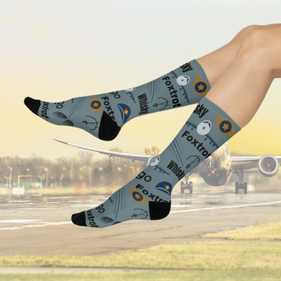 Pilot Socks Flight Unisex Adult Stretchy Mid Calf Original Atlas Wanderlust