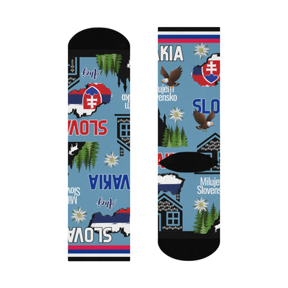 Slovakia Socks – Slovensko Travel Crew Socks Inspired by Culture & Nature Atlas Wanderlust