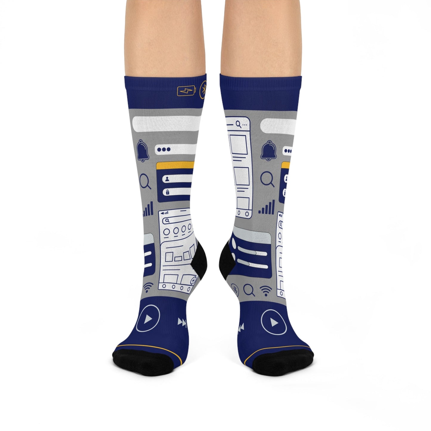 User Experience (UX) Socks Prototype Unisex Adult Stretchy Mid Calf Original Atlas Wanderlust