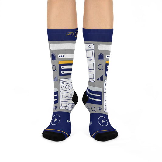 User Experience (UX) Socks Prototype Unisex Adult Stretchy Mid Calf Original Atlas Wanderlust