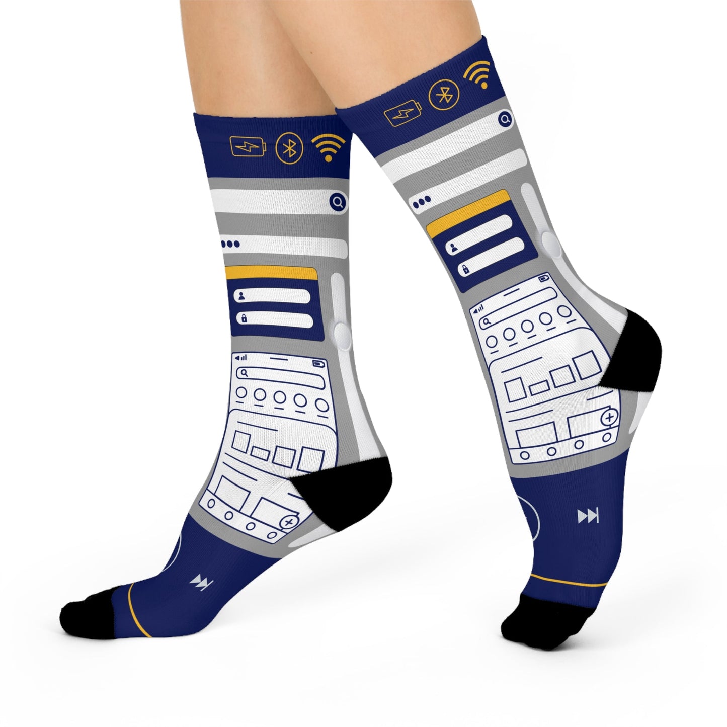 User Experience (UX) Socks Prototype Unisex Adult Stretchy Mid Calf Original Atlas Wanderlust