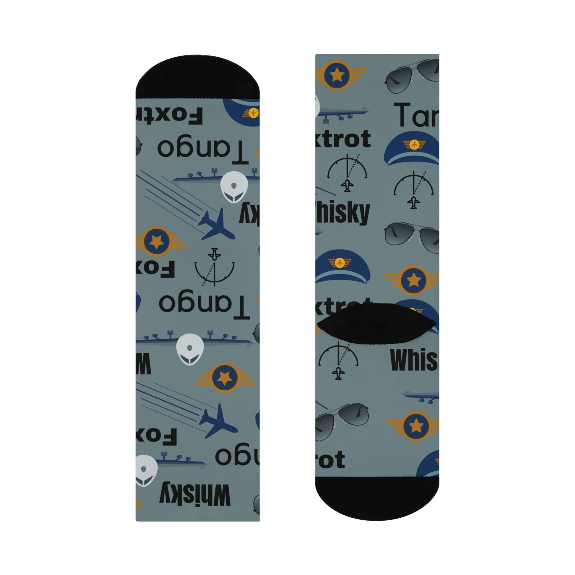 Pilot Socks Flight Unisex Adult Stretchy Mid Calf Original Atlas Wanderlust