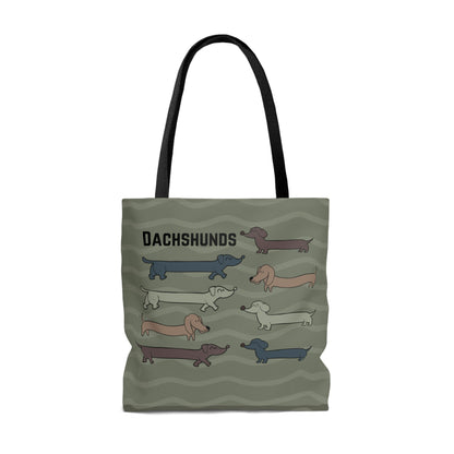 Dachshund Tote, Houndogs Atlas Wanderlust