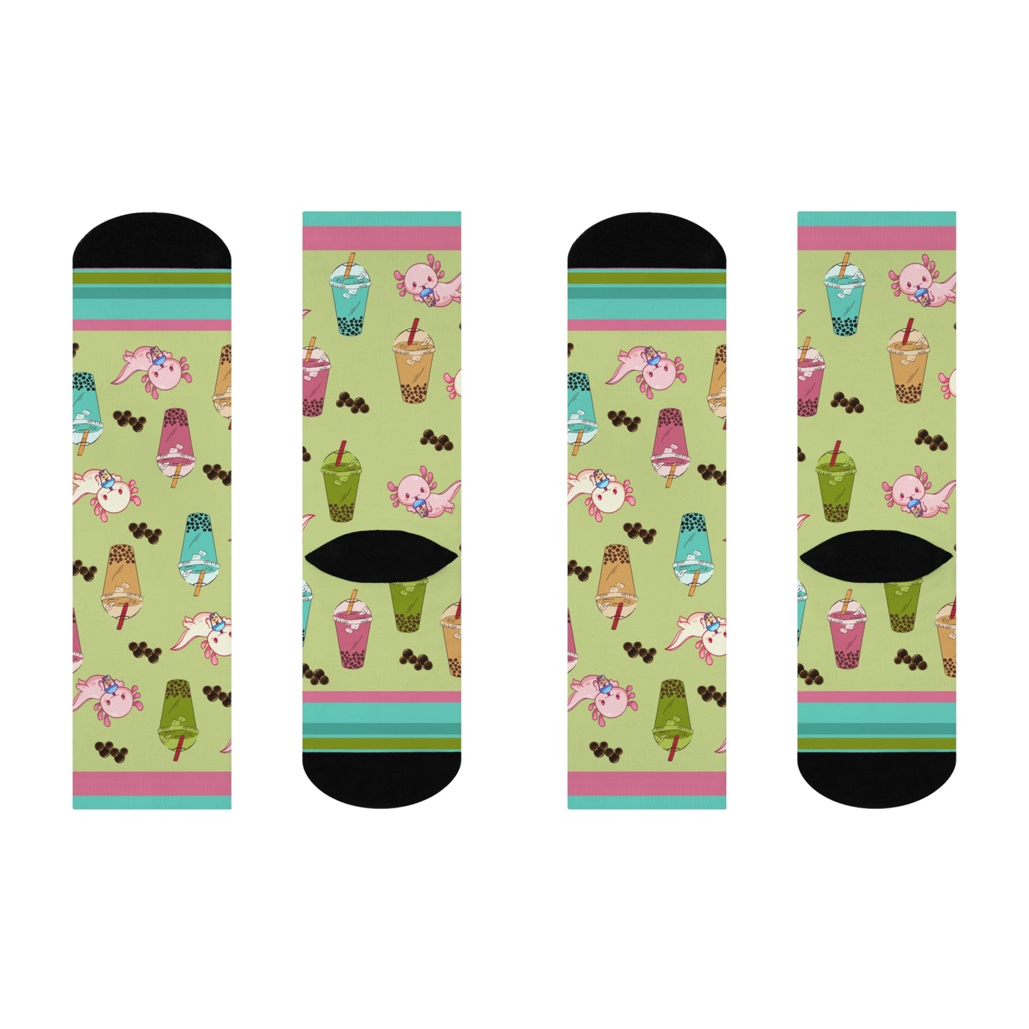 Bubble Tea Socks Tapioca Unisex Adult Stretchy Mid Calf Original Atlas Wanderlust