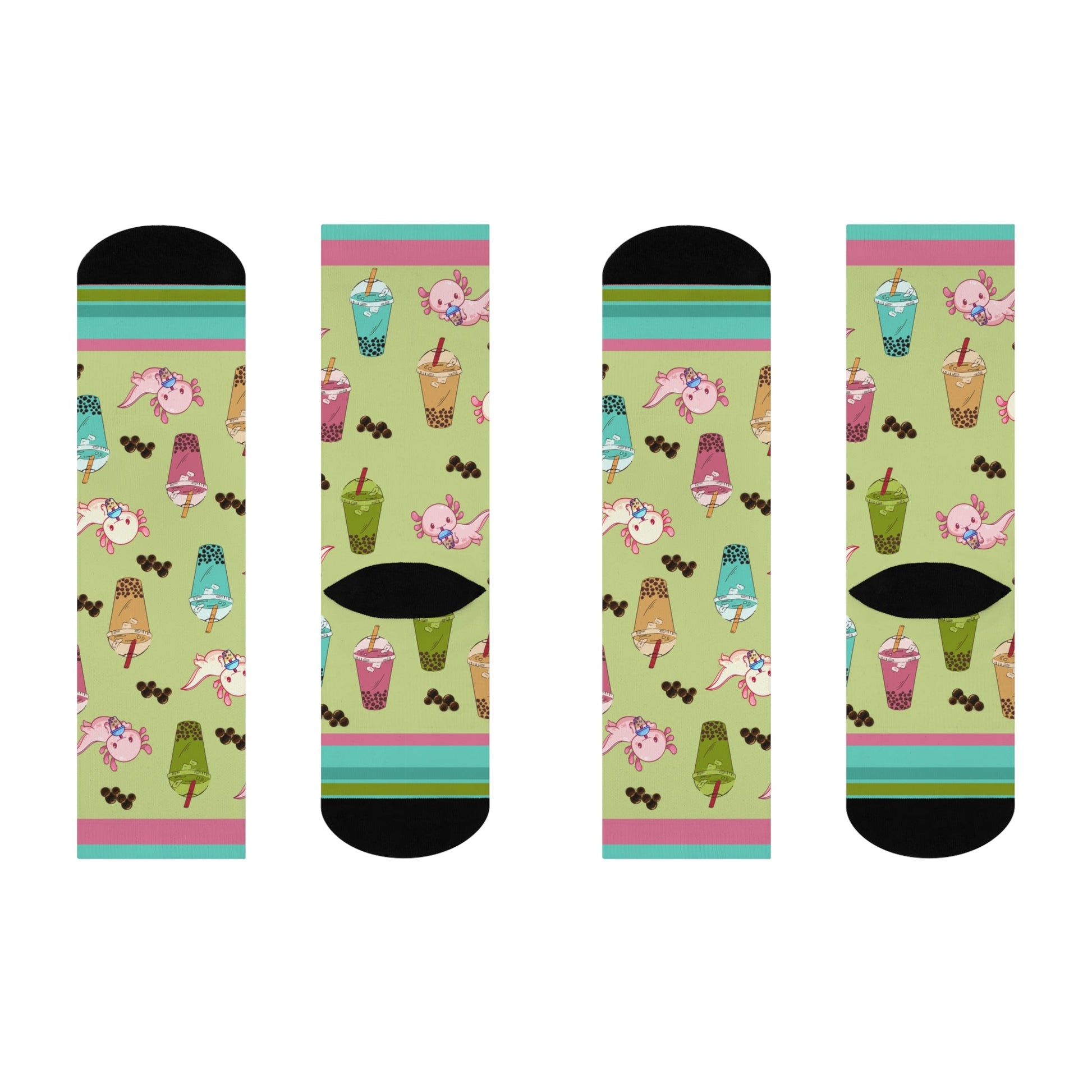 Bubble Tea Socks Tapioca Unisex Adult Stretchy Mid Calf Original Atlas Wanderlust