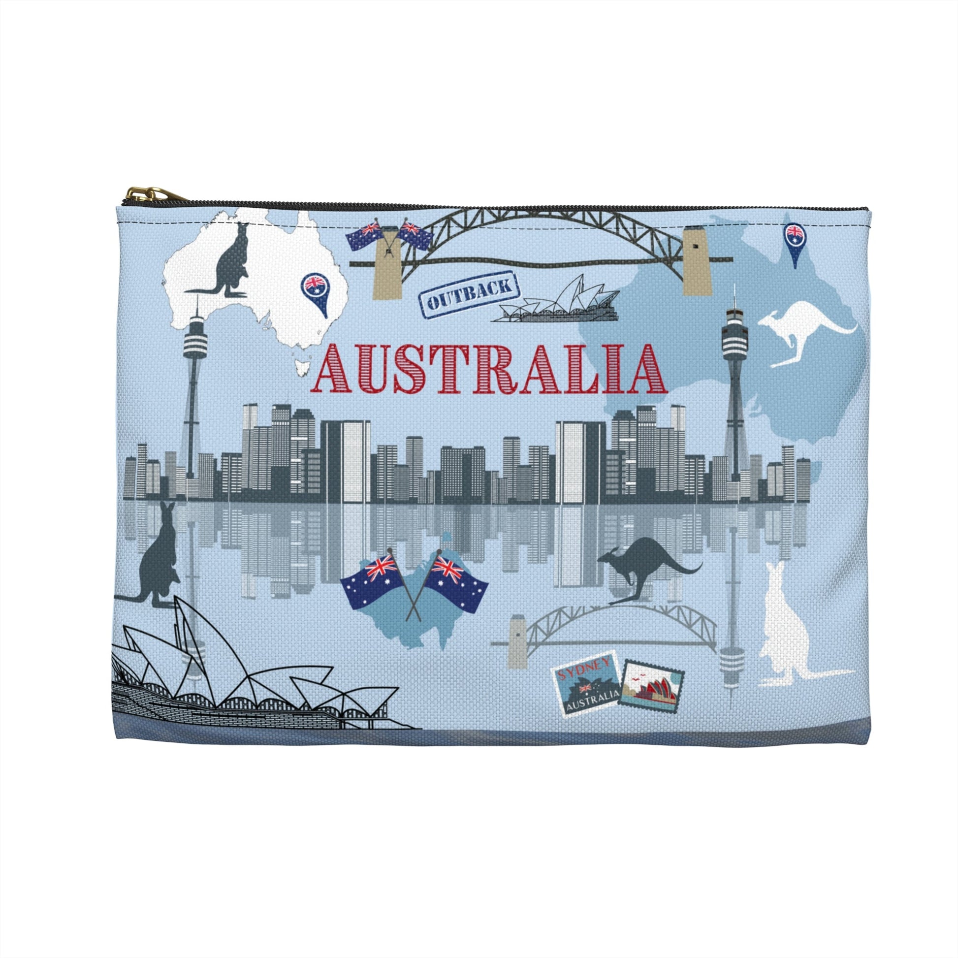 Australia Accessory Pouch, Down Under Bag Atlas Wanderlust