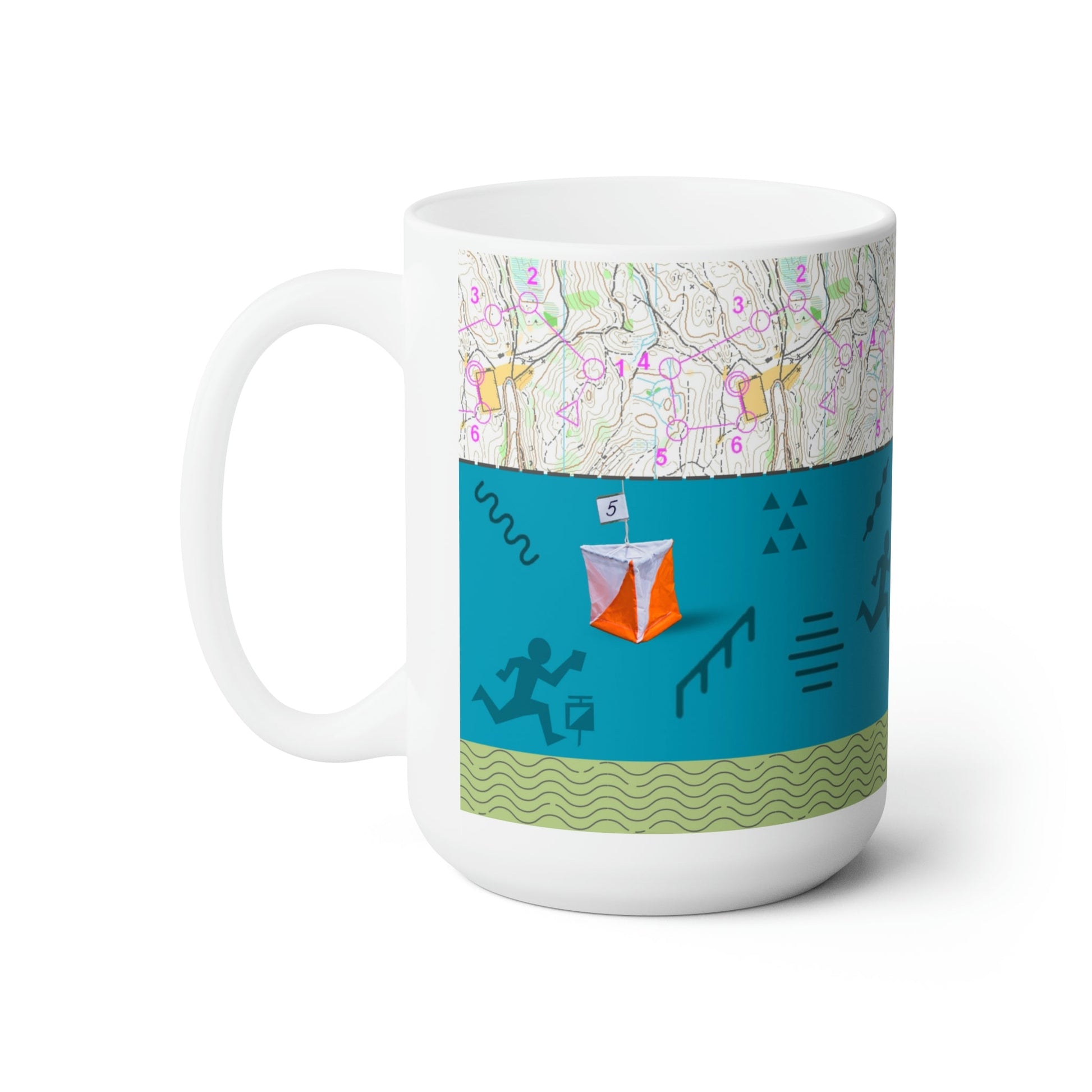 Orienteering Map Mug | Outdoor Adventure Navigation Design Atlas Wanderlust