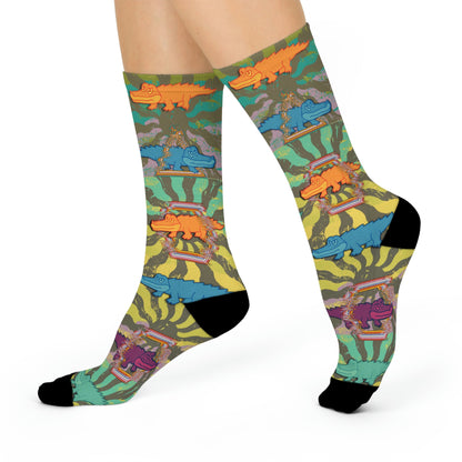 King Gizzard & the Lizard Wizard Psychedelic Socks 2 Unisex Adult Stretchy Mid Calf Original Atlas Wanderlust