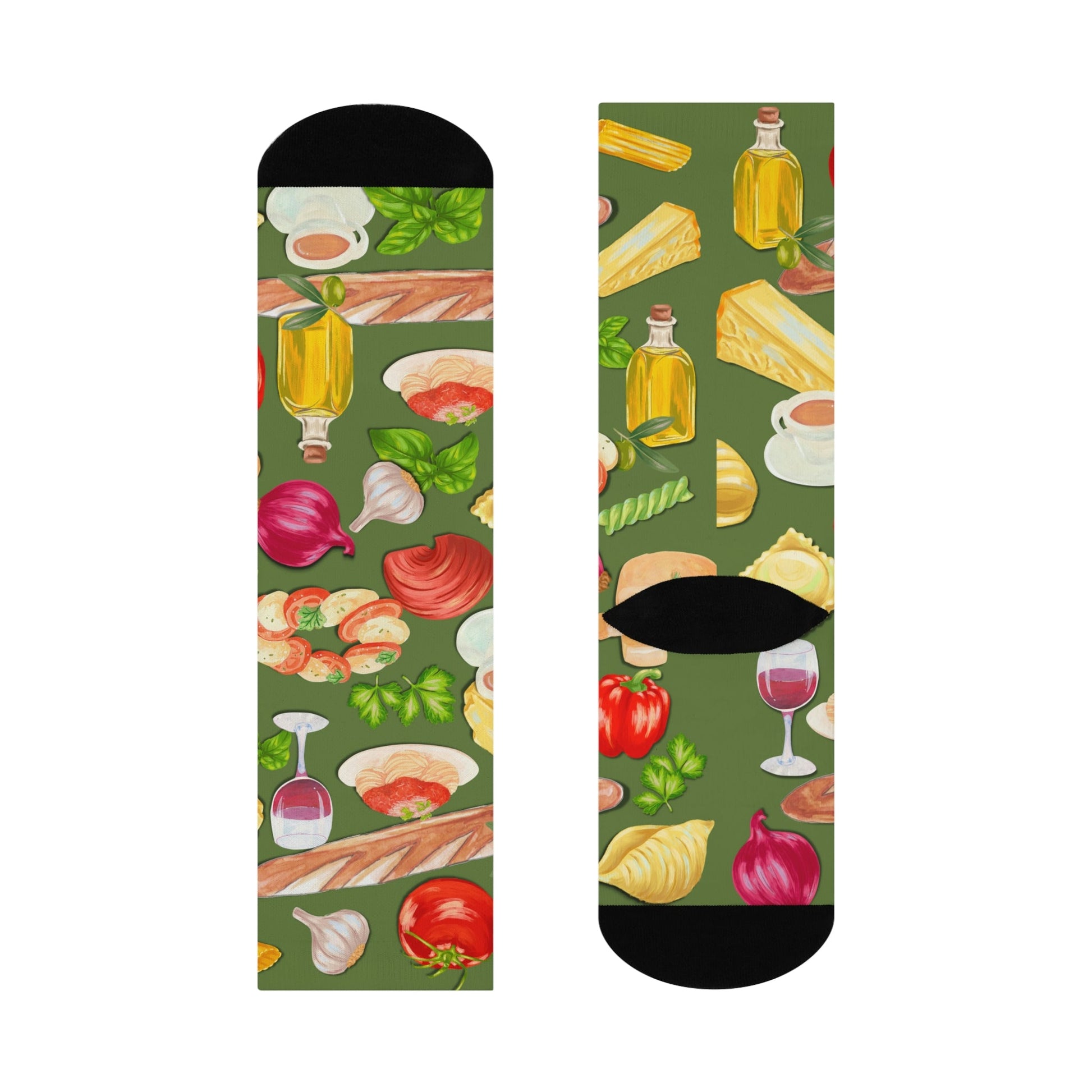 Italian Food Socks Mama Mia Unisex Adult Stretchy Mid Calf Original Atlas Wanderlust