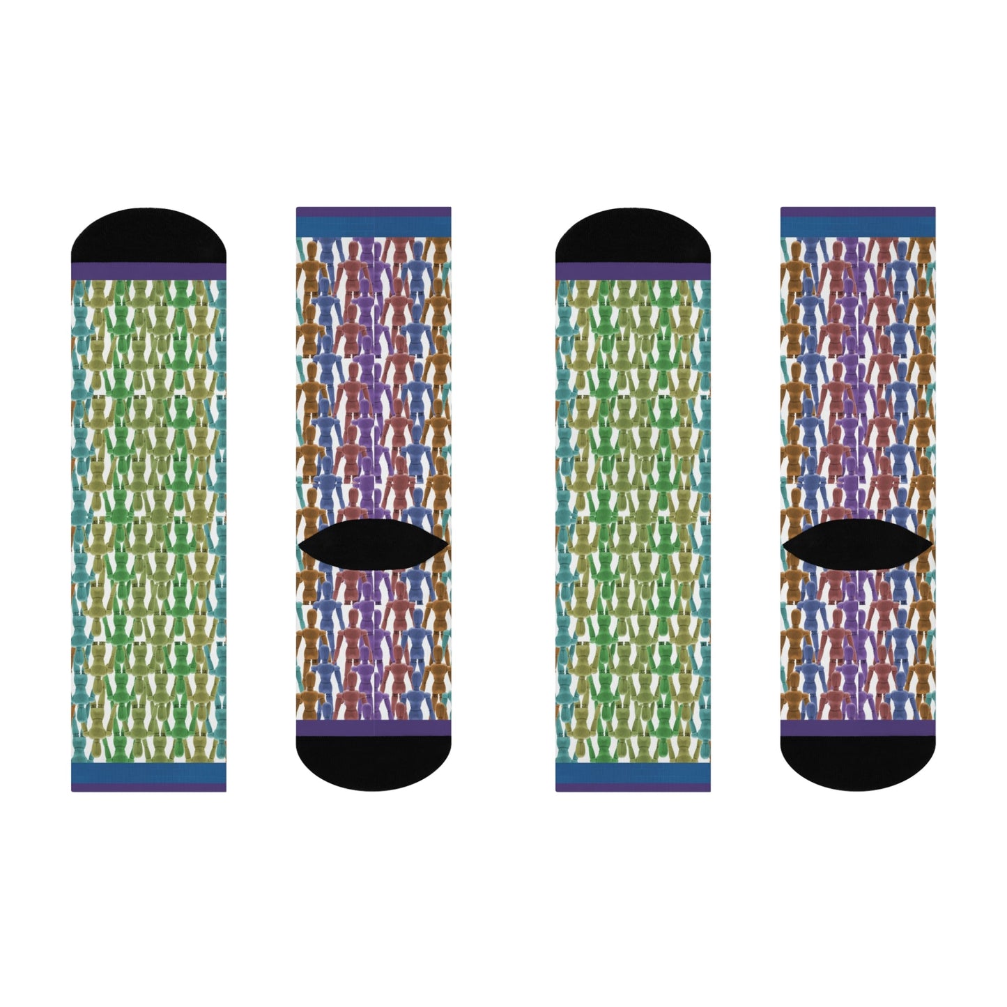 Paper People Socks Nostalgia Unisex Adult Stretchy Mid Calf Original Atlas Wanderlust