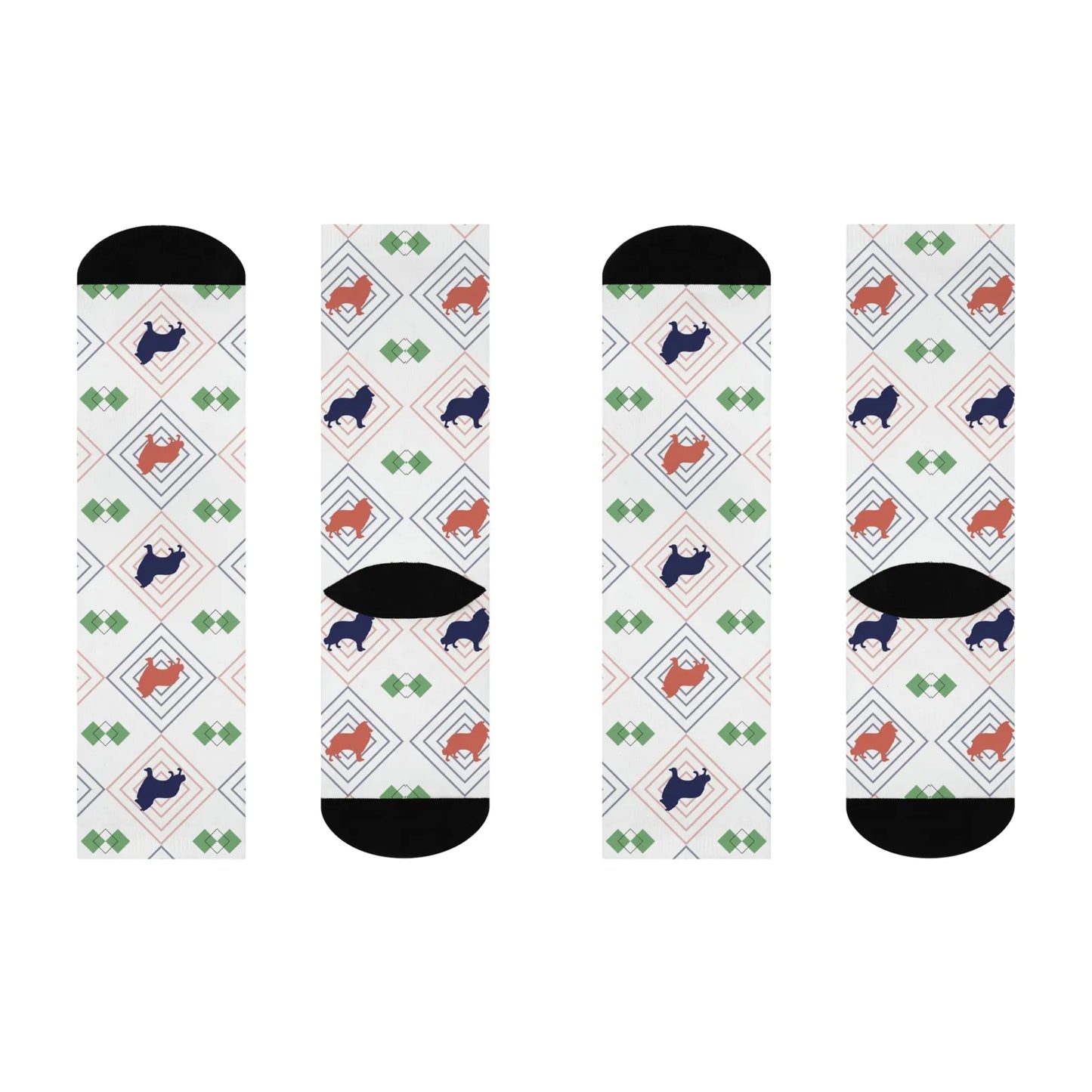 Border Collie Socks Unisex Adult Stretchy Mid Calf Original Atlas Wanderlust
