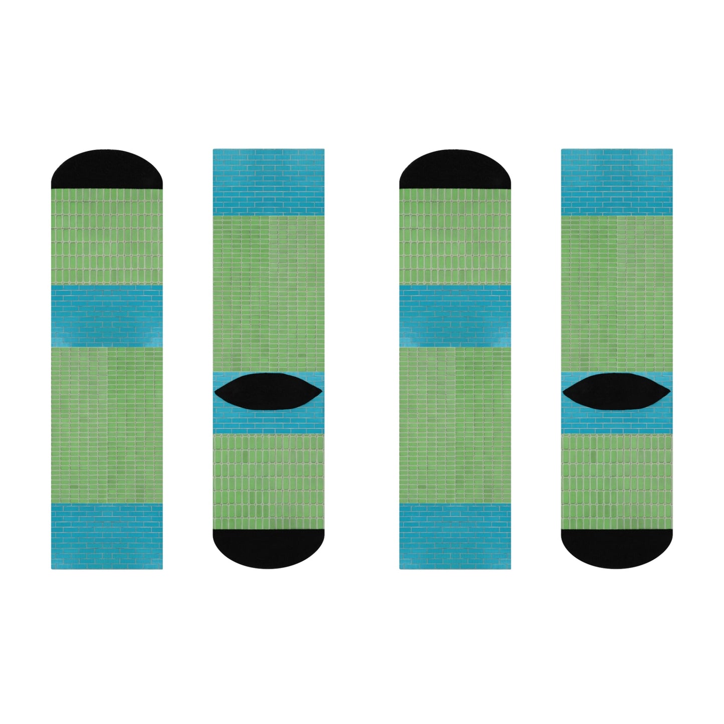 Ceramic Tile Socks Unisex Adult Stretchy Mid Calf Original Atlas Wanderlust