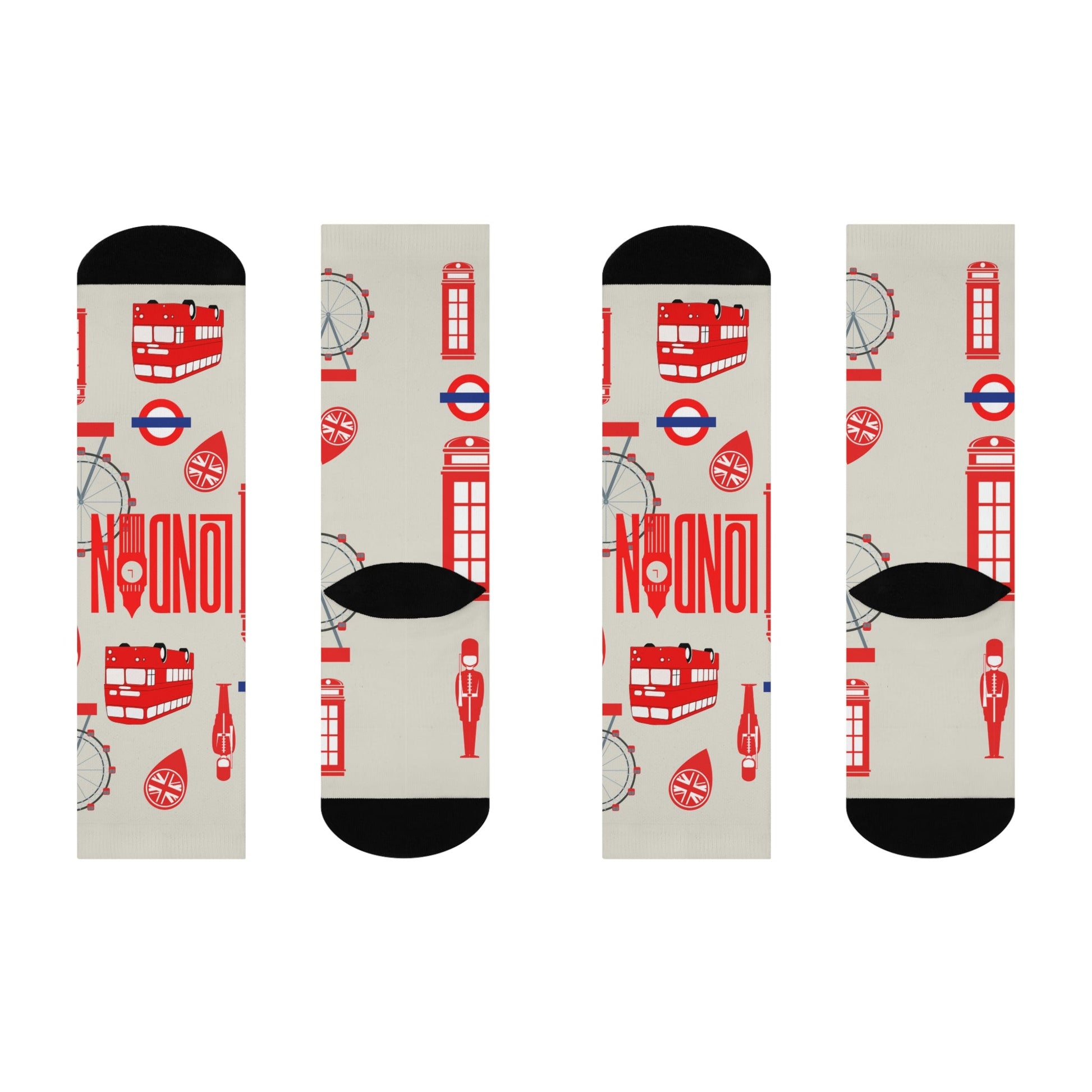 London England Socks Anglophile Unisex Adult Stretchy Mid Calf Original Atlas Wanderlust