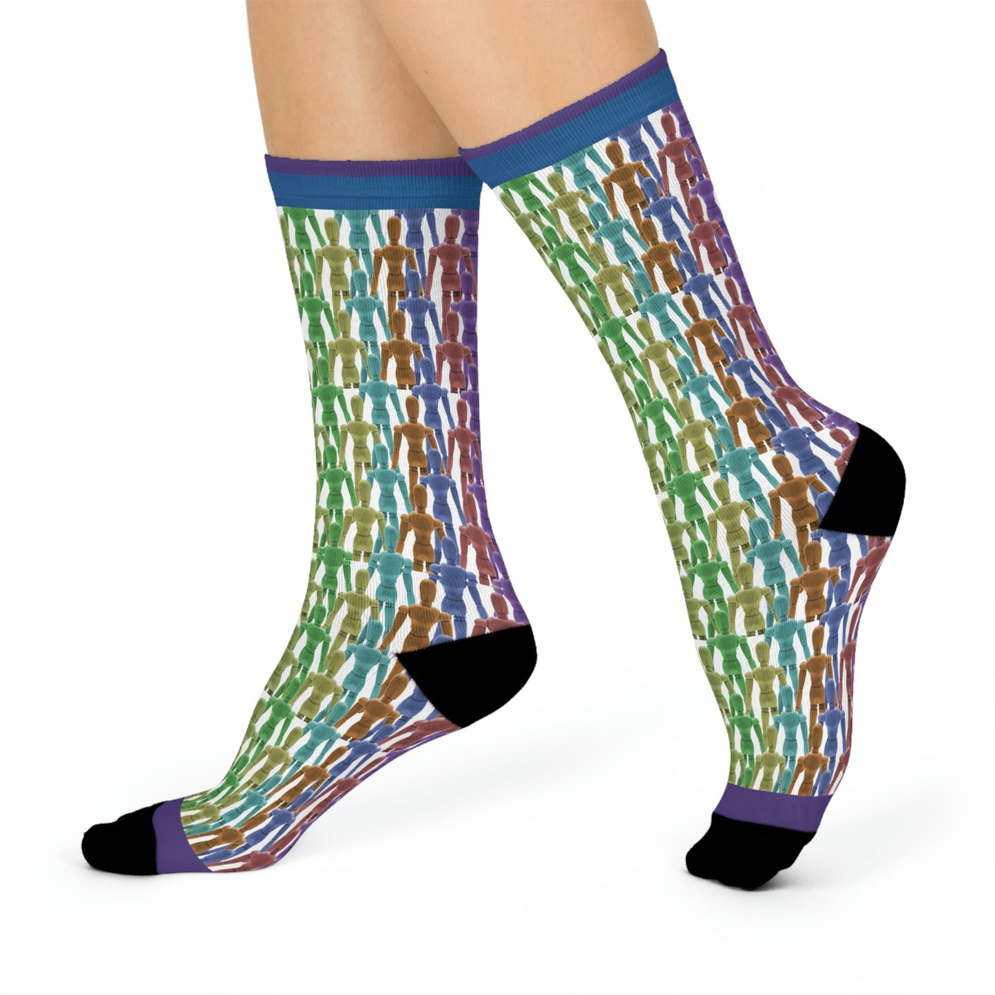 Paper People Socks Nostalgia Unisex Adult Stretchy Mid Calf Original Atlas Wanderlust