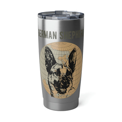German Shepherd Tumbler, Old-World Map, 20 oz Stainless Steel Atlas Wanderlust