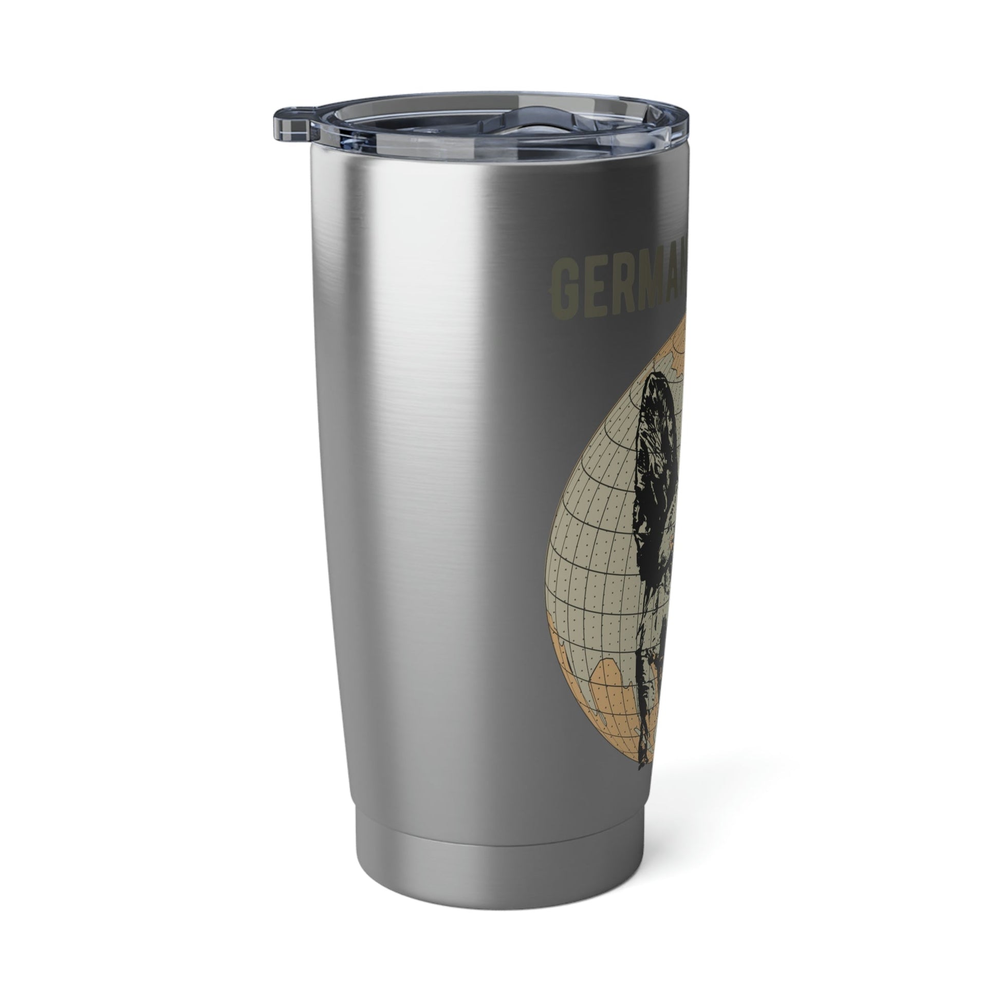 German Shepherd Tumbler, Old-World Map, 20 oz Stainless Steel Atlas Wanderlust
